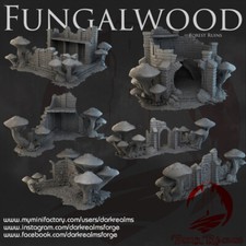 Dark Realms FungalWood Forest Ruin Fantasy Tabletop Terrain 28-32mm