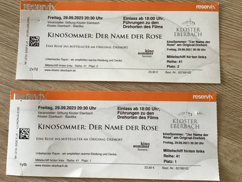 Tickets kloster eberbach - tickets, ,