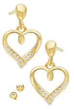 Ohrringe 925 Silber Herz 18k