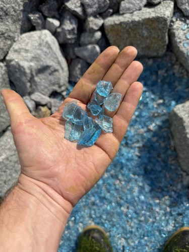 Glaskies glassteine azurblau - glassteine,