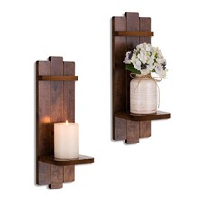 Wandkerzenhalter Holz Set