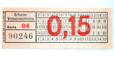 EVB - Erfurter Verkehrsbetriebe - Fahrschein Für eine Fahrt 15 Pf ca. 1957