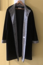 Elegante Mantel Gr.48 MARCONA CASHMERE/WOOL/Angora schwarz Seitl.Schlitze;L-99cm