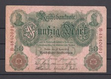 Reichsbanknote Fünfzig Mark, Berlin 1910   siehe scan