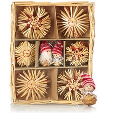 28x Strohsterne im Mix-Set -