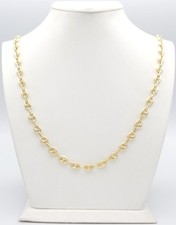 585 Gold Damen Kette 61cm Kaffeebohne NEU 14 Karat Gelbgold Halskette 6,2mm