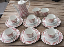 Kaffeeservice Melitta Form Zürich Streifen rot