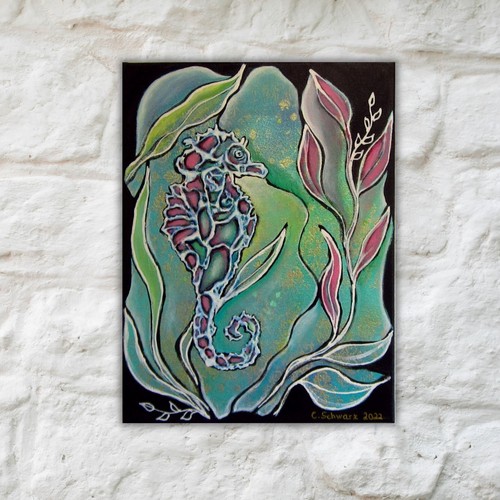 Seepferdchen bild kunst - seepferdchen,