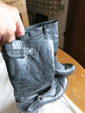 Damen-Stiefel ,Vero Cuoio  Gr.40 , halbhoch , Kunstleder , schwarz , gebraucht .