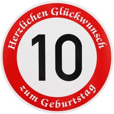 Verkehrsschild 10 Geburtstag