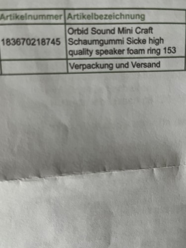 Lautsprecher-Dichtring