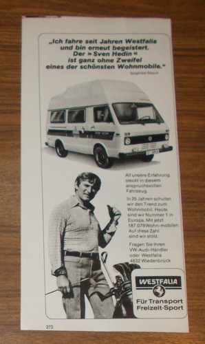 Seltene werbung westfalia - seltene, vw