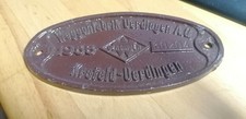 Orginal Waggonschild Waggonfabrik Uerdingen AG -1955- Krefeld-Uerdingen- Aluguss