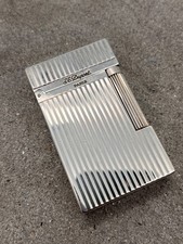 ORIGINAL VINTAGE ST. DUPONT FEUERZEUG VERSILBERT ARGENT PLAQUE 12HJA03 LINEN