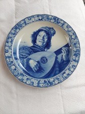 RARITÄT, Großer antiker Delfter Teller Narr, Frans Hals, 19tes Jhd.