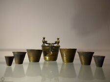 Antike Apothekerwaage Gewichtssatz Topf/Bechergewichte 7-tlg. Messing Original