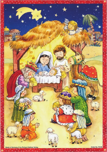 Adventskalender der krippe - der,