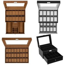 Uhrenbox Uhrenkoffer für 3/12/20/24 Uhren Uhrenkasten Uhrenschatulle Uhrentruhe