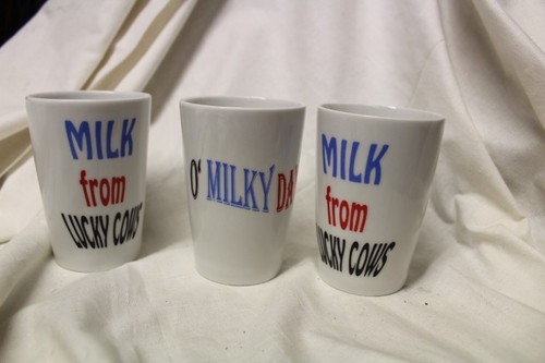 Porzellan becher milch - 3x,