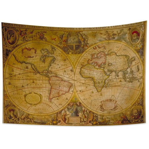 Wandteppich vintage weltkarte - wandteppich,