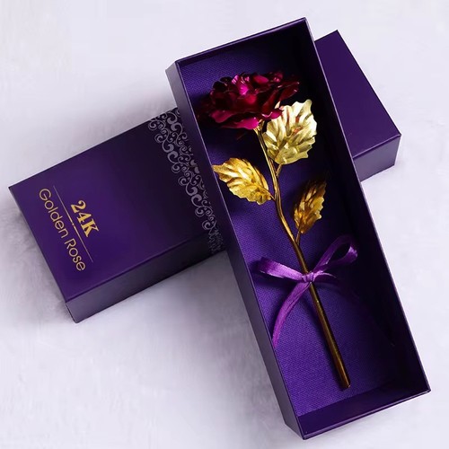 24k gold rose geschenkbox - gold,