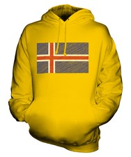 ISLAND KRITZELTE FLAGGE UNISEX KAPUZENPULLOVER HOODIE PULLI HOODY HERREN DAMEN