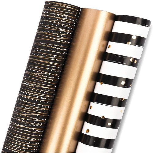 Geschenkpapier rolle 3er set - rolle,