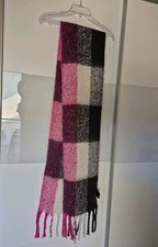 Tchibo Damen Schal Grau Weiß Pink