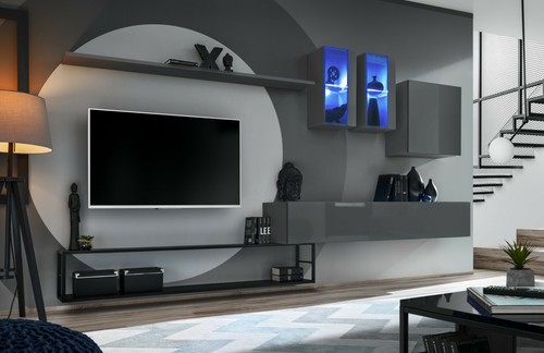 Wohnwand milano metall regal - wohnwand,