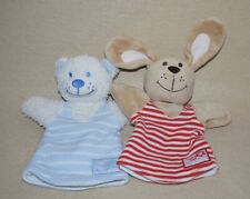 TCM Tchibo Handpuppen Hase Hund rot weiss Eisbär blau weiss gestreift Stofftier