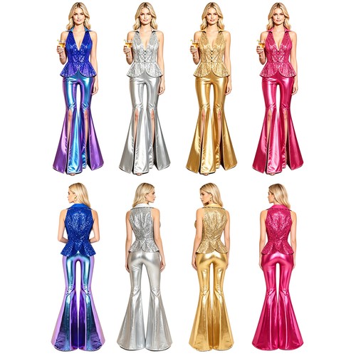 Damen glitzer disco outfit - de,