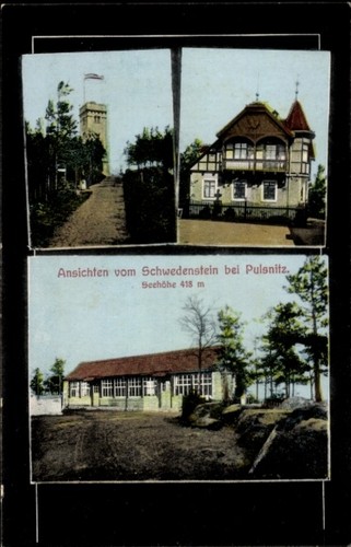 Schwedenstein bei pulsnitz - ak,