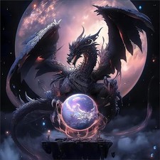 NAIMOER Drache Diamond Painting Erwachsene, 5D Mond Drache Diamant Painting