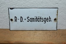 Altes Emailschild 50/60er Jahre R-D. Sanitätsgebäude.Retro,Vintage.Original