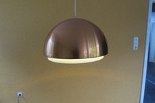 Design Hängelampe - Durchmesser 40 cm - kupferfarbene Halbkugel -60er Jahre
