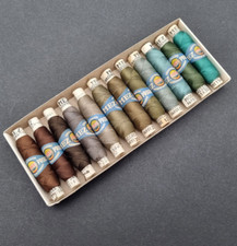 12 Rollen Nähgarn MEZ Progress Perlcordonnet 100% Baumwolle Bunte Mischung 12