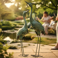 Kranich Gartenfiguren Set aus