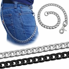 Schlüsselkette aus Edelstahl Hosenkette  Biker-kette Portemonnaie Wallet silber