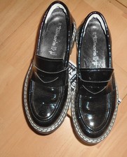 TAMARUS DAMEN LEDER LACKSCHUH SCHWARZ DICKE SOHLE GR.39