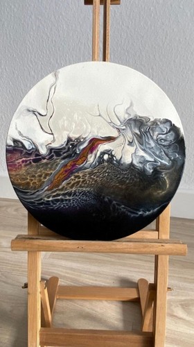 Original rundes acrylbild - rundes, ∅