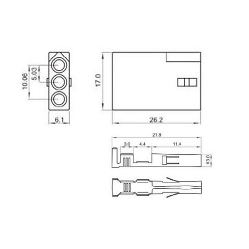 Arlows 3pin stecker set - set, kb