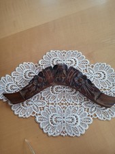 Uhrenaufsatz /Türbogen Hartholz geschnitzt 31 X 6cm