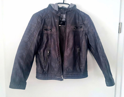 Kunstleder jacke mit kapuze - kunstleder-jacke,