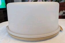 Tupperware Konditor, Retro-Tortenbehälter,beidseitige Platte,beige-creme,gebr.
