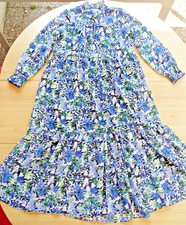 ♛RESERVED ♛ blau buntes Kleid, lange Ärmel Gr. S/M 