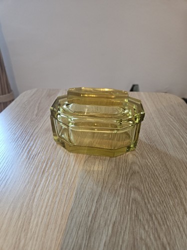 Art deco böhmische glasdose - art,