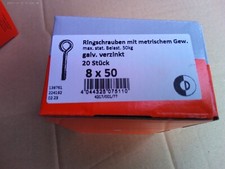 20Stück Dresselhaus Ringschrauben M8x50mm Augenschraube   ContPal11K2
