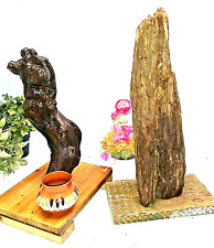 2  Holz Raritäten Skulptur auf Sockel Holzdekoration, Dekorationsstücke S 493