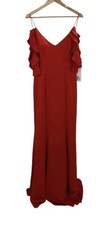 Jovani Damen rot Satin Maxi