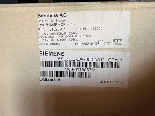 6sl3362 0ag00 0aa1 ein neu - 6sl3362-0ag00-0aa1,